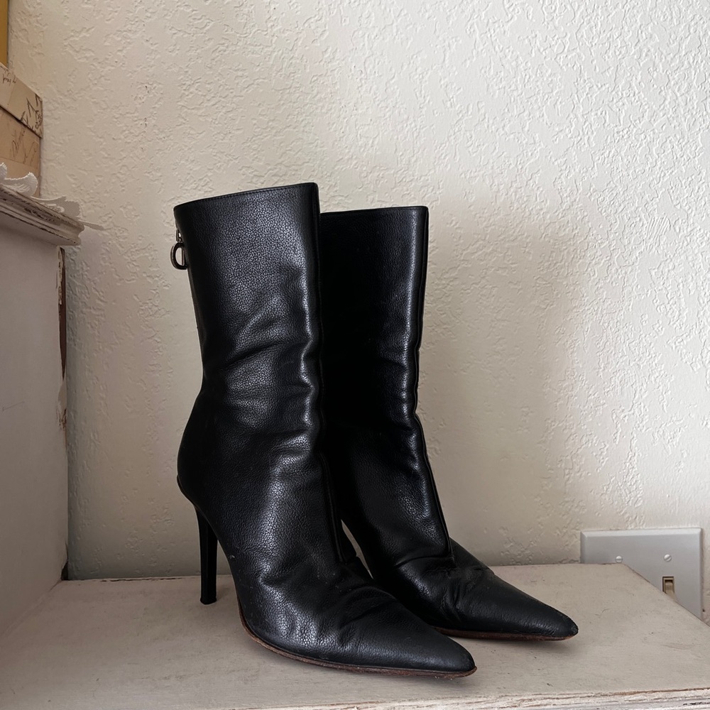 Italian Black Leather Boots - Picture 2 of 14